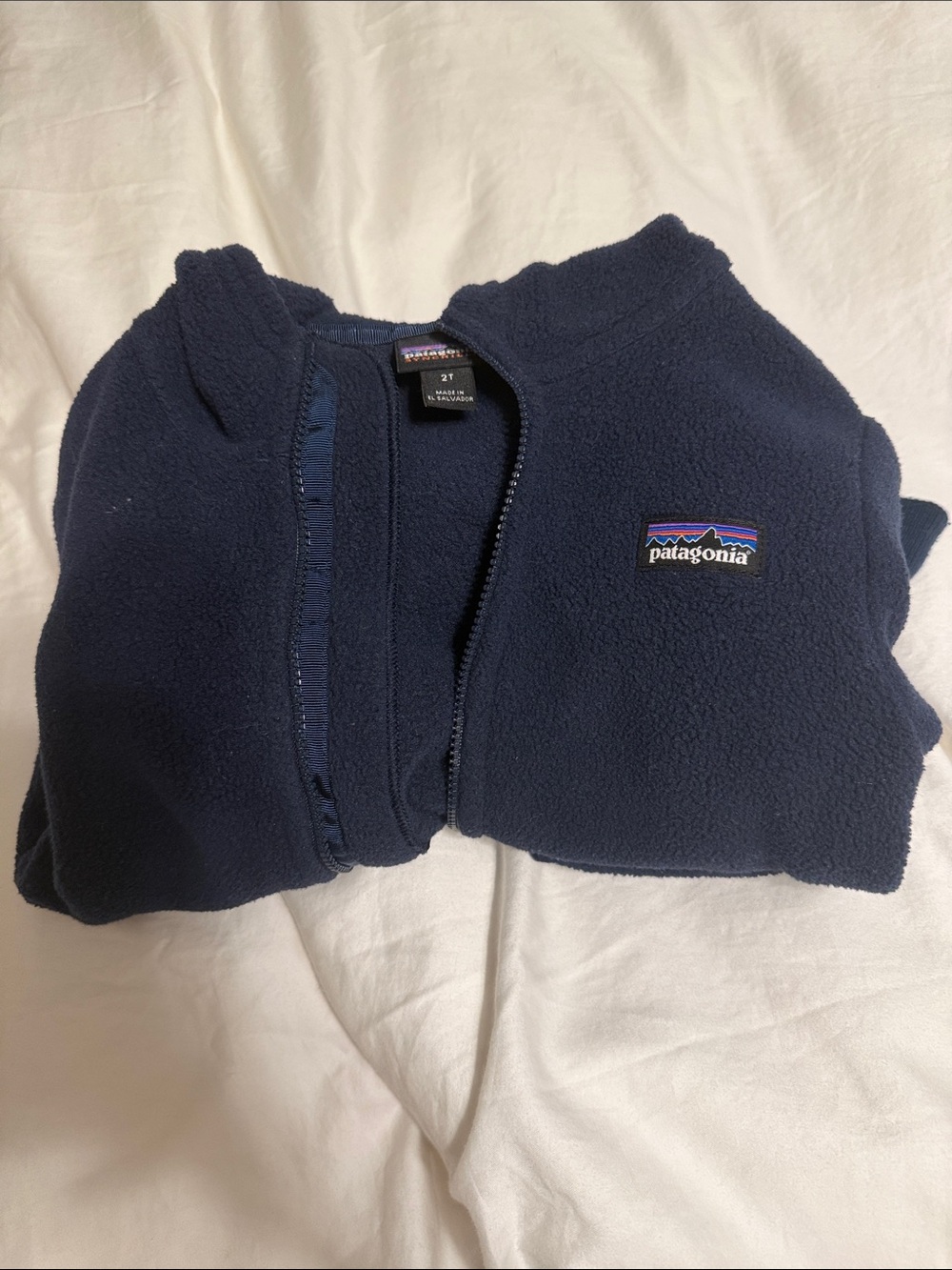 Patagonia Navy Zip-Up Fleece - 2T